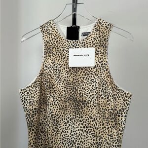 ⭕️ ALEXANDER WANG Mini Dress Denim Animal Print Leopard